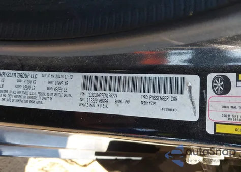 2014 Chrysler 200 Lx из США, поврежденный, VIN 1C3CCBAB7EN170774